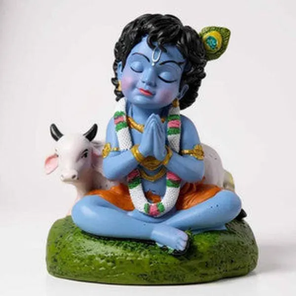 Idol_Handcrafted_Resin_Bal_Roop_Lord_Krishna_Idol_With_A_Cow_Default_Title