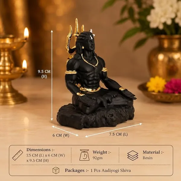 Idol_Matte_Black_And_Gold_Adiyogi_Shiva_Meditation_Default_Title