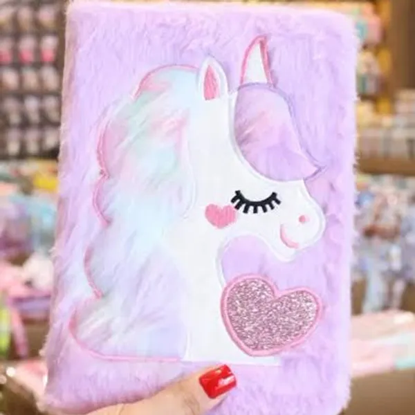 Diary_Pink_Plush_Unicorn_Fuzzy_Notebook_Or_Diary_Default_Title