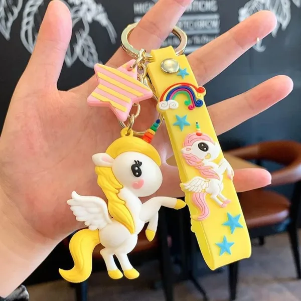 Keychain_Cute_Yellow_Unicorn_Silicone_Pvc_Default_Title