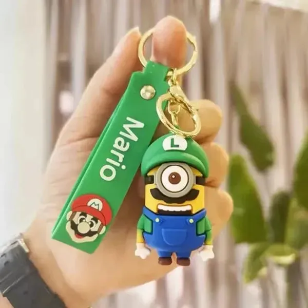 Keychain_3d_Silicone_Featuring_A_Minion_Dressed_As_Luigi_Default_Title