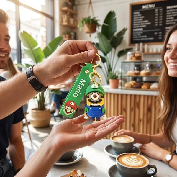 Keychain_3d_Silicone_Featuring_A_Minion_Dressed_As_Luigi_Default_Title