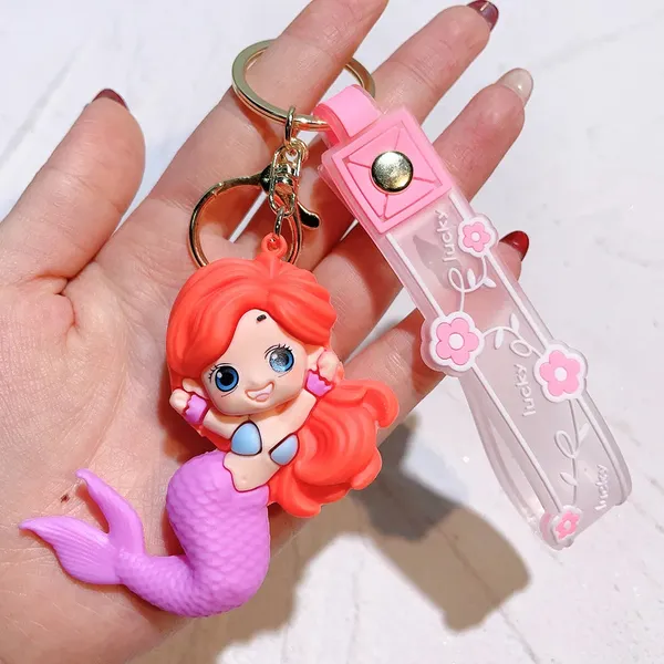 Keychain_Cute_3d_Cartoon_Mermaid_Orange
