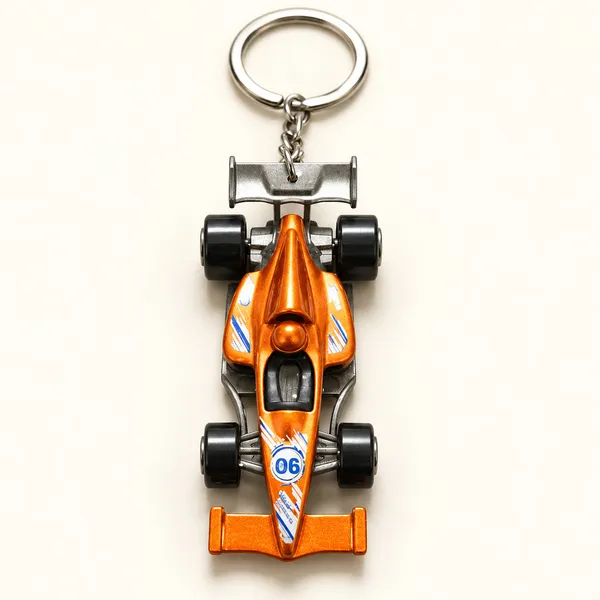 Keychain_Formula_1_Racing_Car_3d_Multicolor_Orange