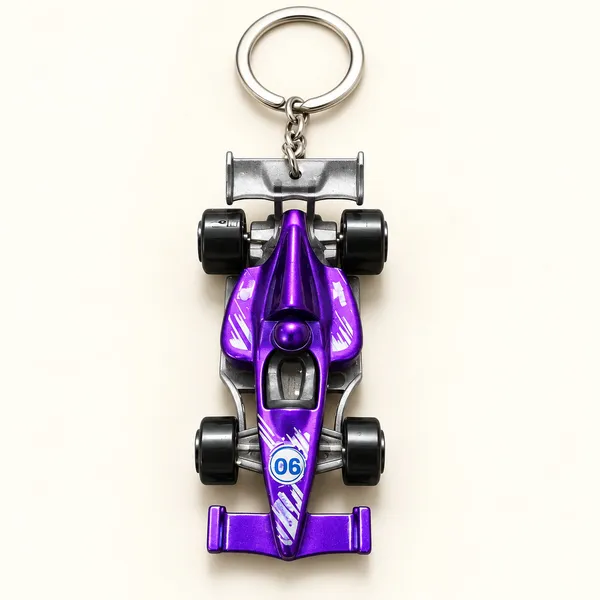 Keychain_Formula_1_Racing_Car_3d_Multicolor_Purple
