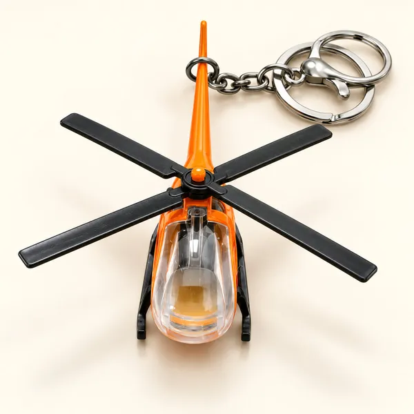 Keychain_3d_Alloy_Helicopter_Model_Multicolor_Orange