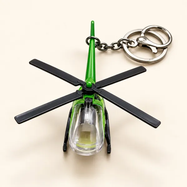 Keychain_3d_Alloy_Helicopter_Model_Multicolor_Green