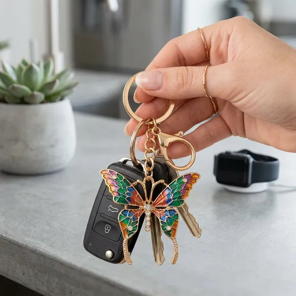 Keychain_Rainbow_Butterfly_Bag_Charm_Gold_Tone_Default_Title