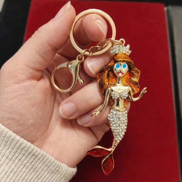Keychain_Mermaid_Princess_Sparkle_Gold_Tone_Default_Title