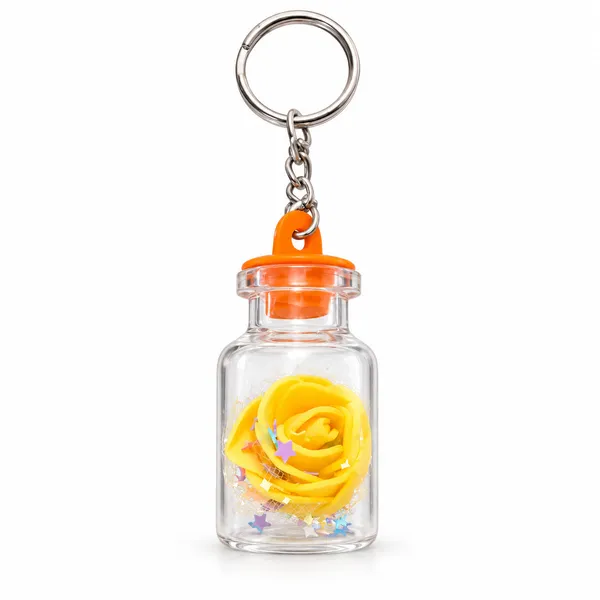 Keychain_Little_Rose_Bottle_Pink_Blue_Green_Yellow_Yellow