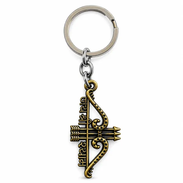 Keychain_Jai_Shree_Shyam_Metal_Design_Gold