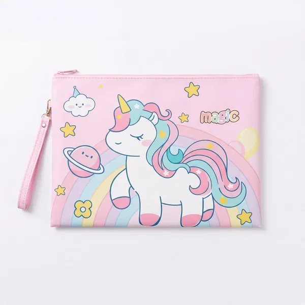 Document_Pouch_Magical_Unicorn_A4_With_Zip_Wrist_Strap_Pink_Default_Title