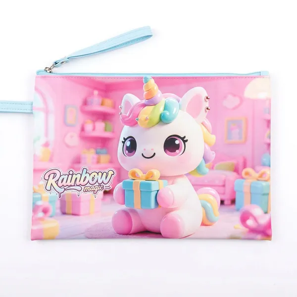 Document_Pouch_Rainbow_Magic_Unicorn_A4_With_Zip_Wrist_Strap_Pink_Blue_Default_Title