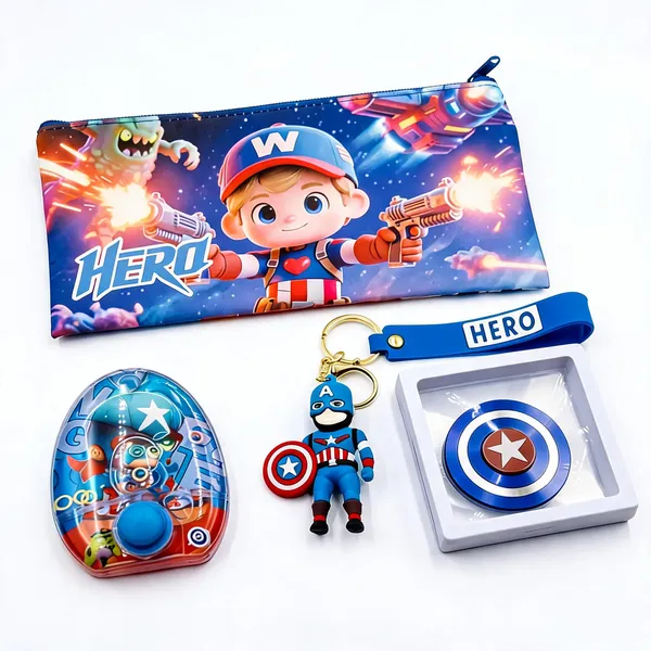Captain_America_Faux_Leather_Pouch_Fidget_Spinner_Keychain_Gift_Set_Pack_Of_4
