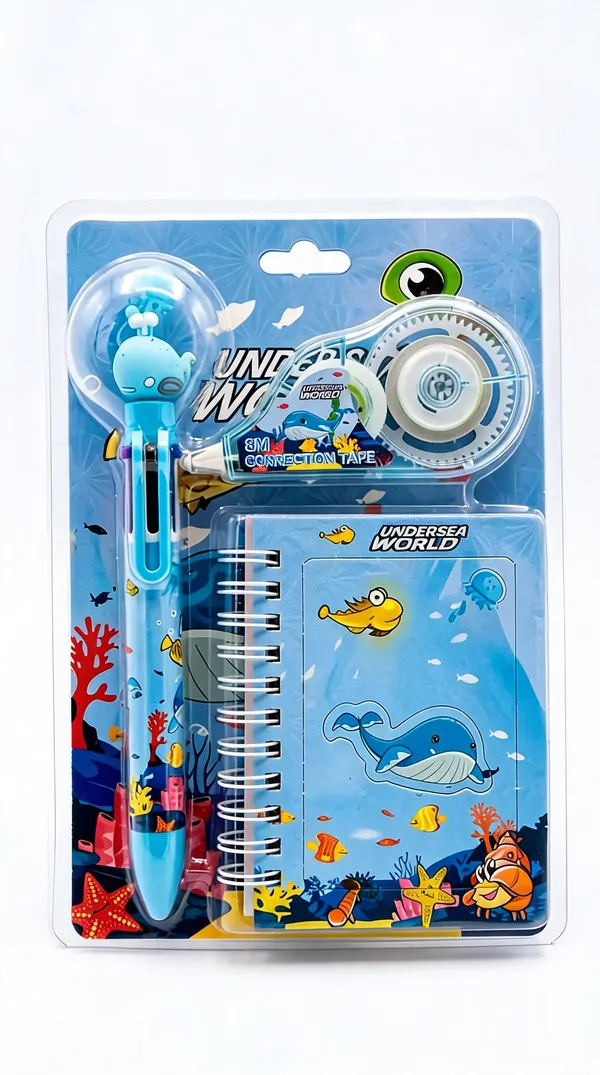 Undersea_World_Kids_Stationery_Set_With_Notebook_Pen_Correction_Tape