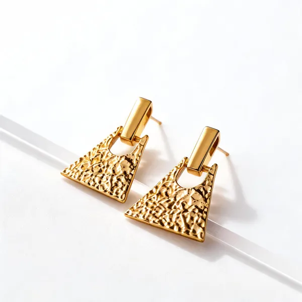 Gold_Tone_Hammered_Geometric_Rectangular_Drop_Earrings_For_Women
