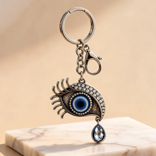 Blue_Evil_Eye_Crystal_Rubber_Plastic_Keychain_Charm