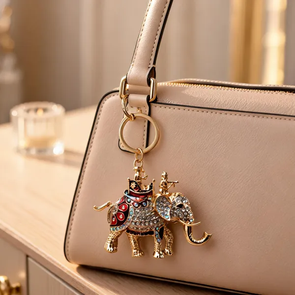 Gold_Tone_Crystal_Royal_Elephant_Bag_Charm_Keychain