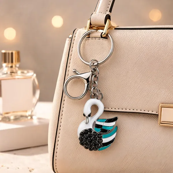 Turquoise_Enamel_Crystal_Swan_Bag_Charm_Keychain