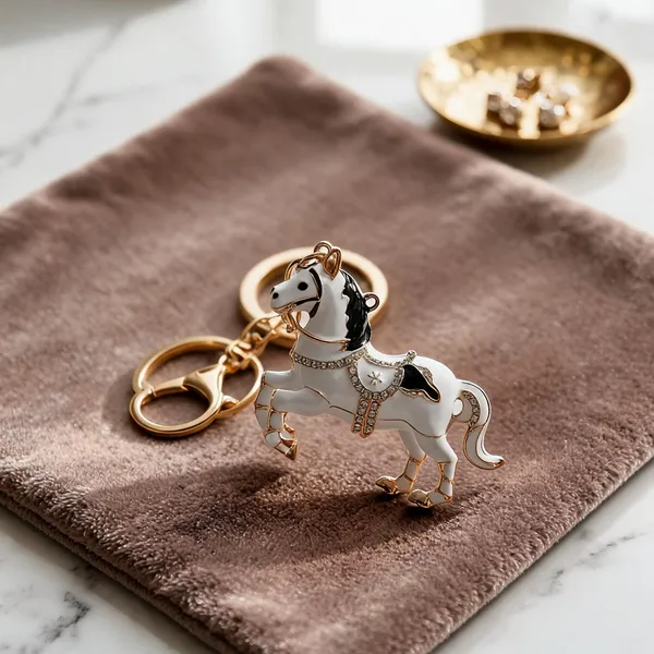 White_Crystal_Horse_Bag_Charm_Keychain