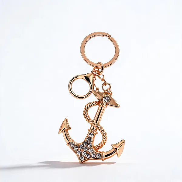 Rose_Gold_Anchor_Crystal_Rubber_Plastic_Bag_Charm_Keychain
