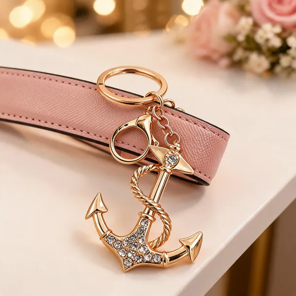Rose_Gold_Anchor_Crystal_Rubber_Plastic_Bag_Charm_Keychain