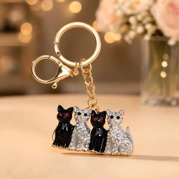 Black_Silver_Crystal_Cat_Squad_Bling_Bag_Charm_Keychain