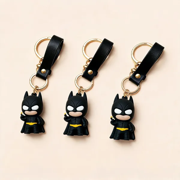 Black_Rubber_3D_Bat_Hero_Chibi_Keychain_With_Wrist_Strap