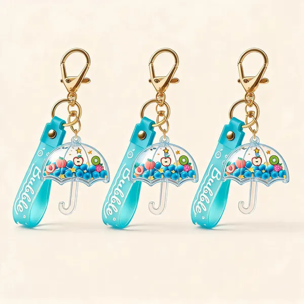 Blue_Transparent_Umbrella_Shaker_Keychain_With_Wrist_Strap