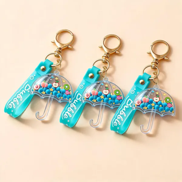 Blue_Transparent_Umbrella_Shaker_Keychain_With_Wrist_Strap