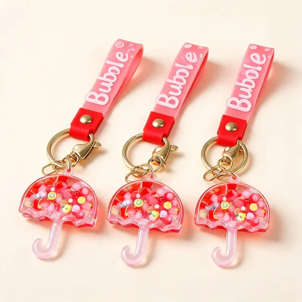 Red_Transparent_Umbrella_Shaker_Keychain_With_Wrist_Strap