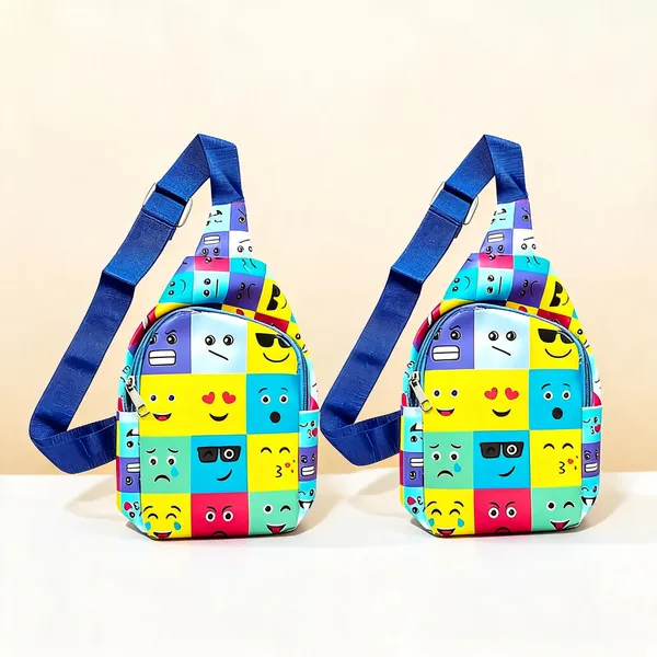 Multicolor_Faux_Leather_Emoji_Print_Kids_Crossbody_Chest_Bag