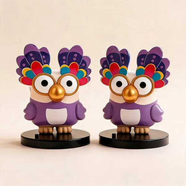 Colorful_Owl_Purple_Multicolour_Feather_Collectible_Figurine