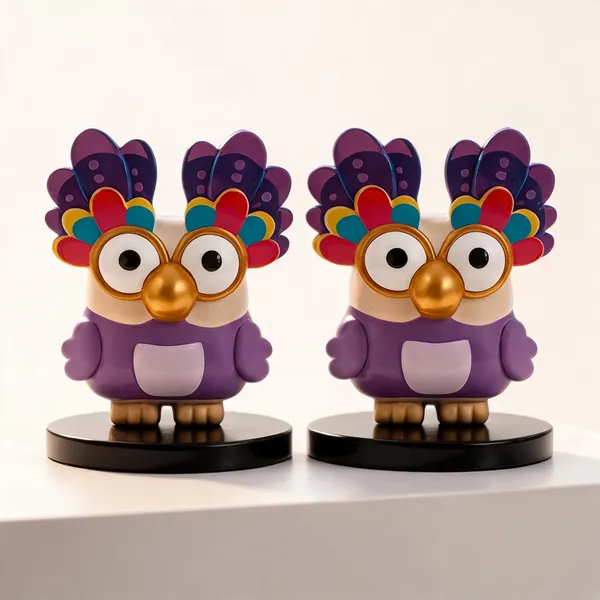 Colorful_Owl_Purple_Multicolour_Feather_Collectible_Figurine