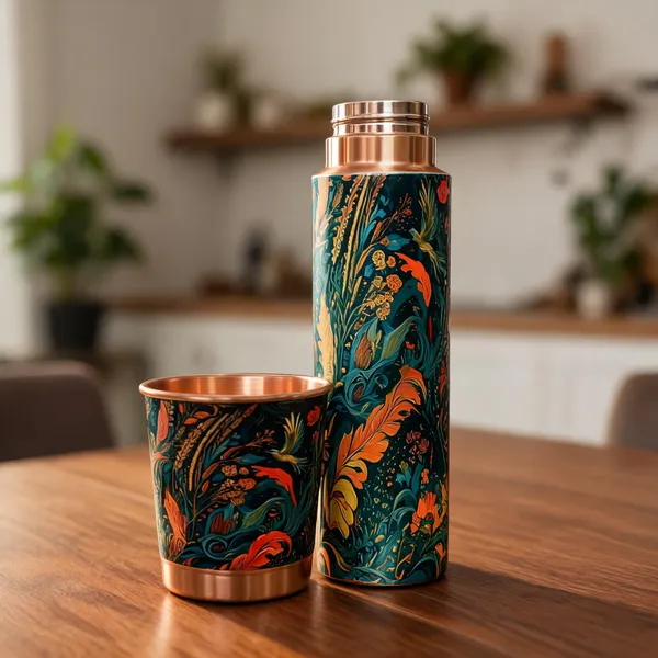 Copper_Teal_Botanical_Bottle_Tumbler_Gift_Set_750Ml_With_Cup