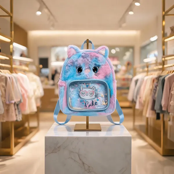 Blue_Pink_Plush_Leather_Rexine_Cat_Face_Backpack_For_Kids