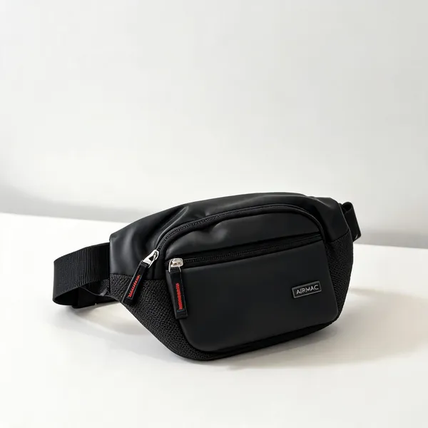 Black_Rexine_Adjustable_Belt_Waist_Bag_For_Unisex