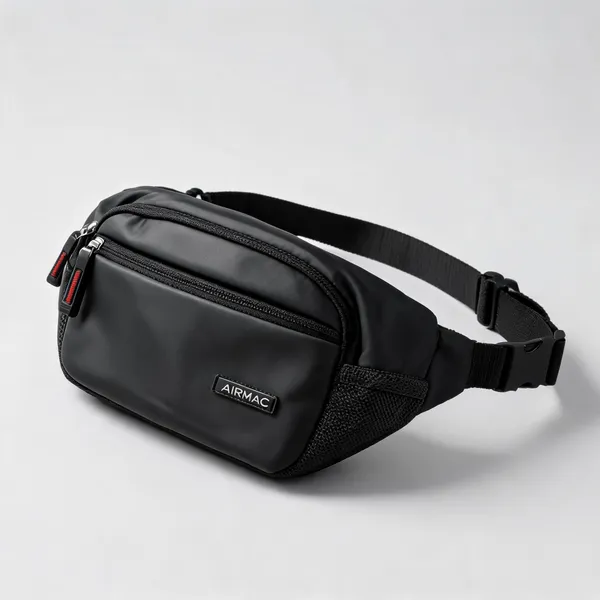 Black_Rexine_Adjustable_Belt_Waist_Bag_For_Unisex