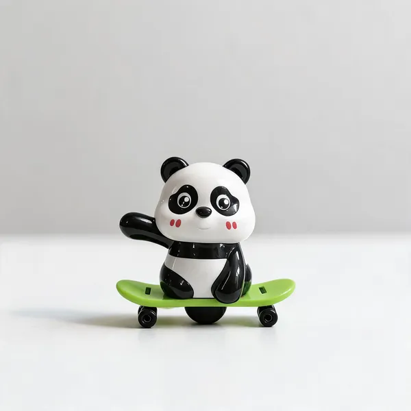 Panda_Skateboard_Toy_Figure_With_Green_Skateboard
