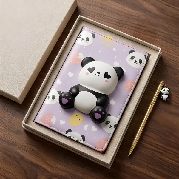 Lavender_Faux_Leather_3D_Panda_Diary
