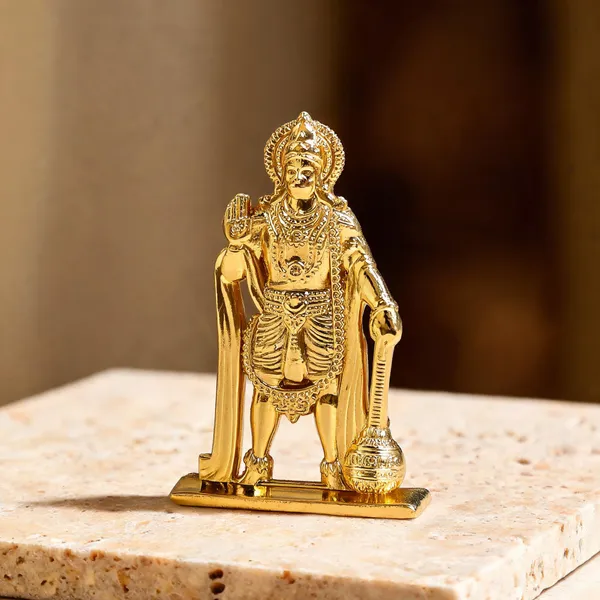 Resin_Gold-Toned_Lord_Hanuman_Figurine