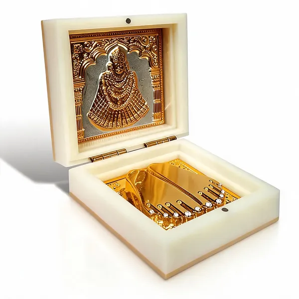 Resin_Gold-Plated_Khatu_Shyam_Ji_Charan_Paduka_With_Photo_Frame