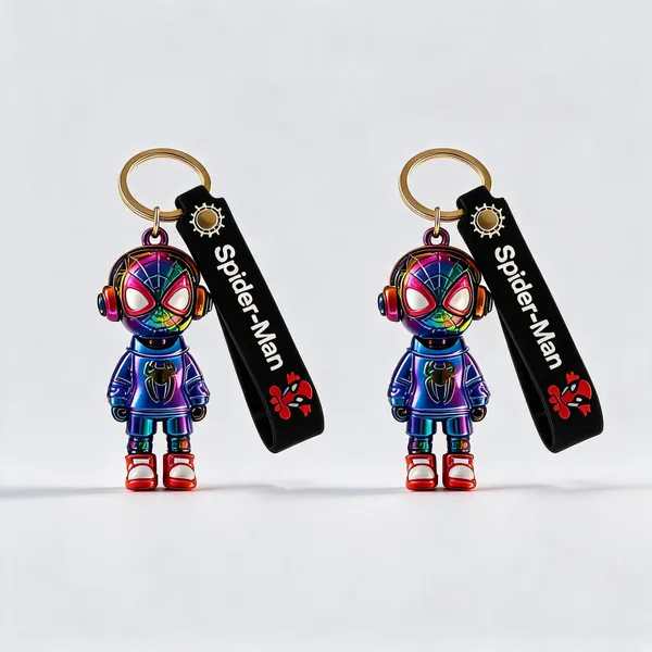 Multicolor_Rubber_Spider-Man_Rainbow_Finish_Keychain