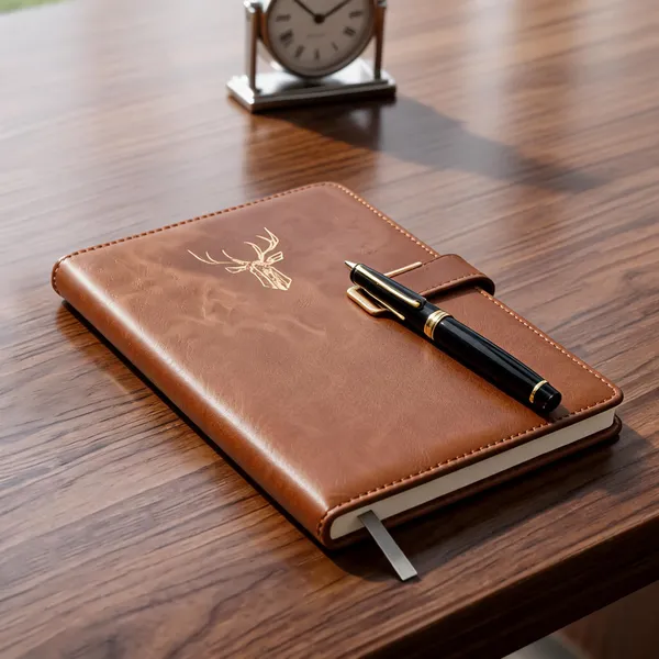 Forest_Green_Faux_Leather_Diary_And_Pen_Gift_Set_Gold