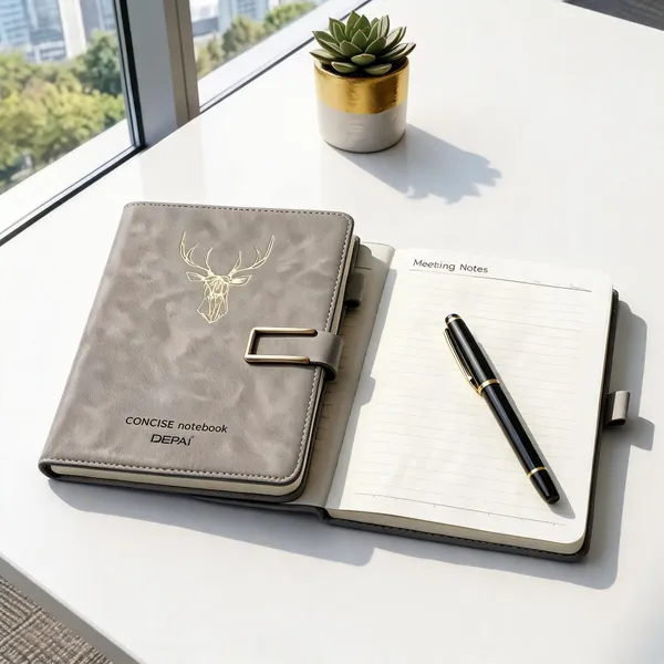 Forest_Green_Faux_Leather_Diary_And_Pen_Gift_Set_Gray