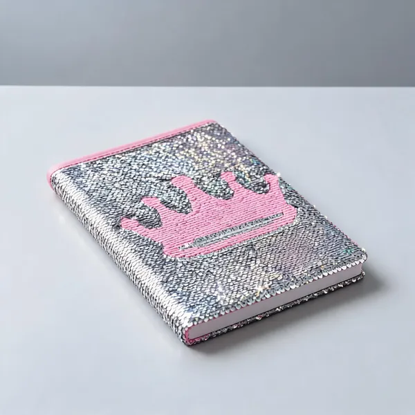 Faux_Leather_Reversible_Sequin_Pink_Crown_Diary