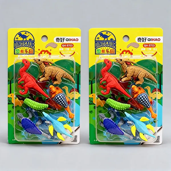 3D_Dinosaur_Jurassic_Rubber_Eraser_Set