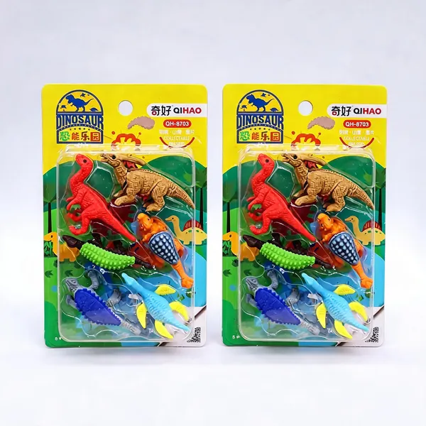 3D_Dinosaur_Jurassic_Rubber_Eraser_Set