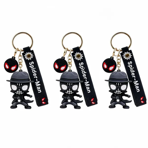 Black_Silicone_Spider-Man_Noir_3D_Character_Keychain