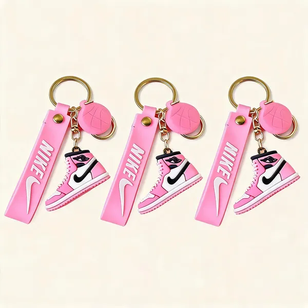 Pink_White_Rubber_3D_Air_Jordan_Sneaker_Keychain
